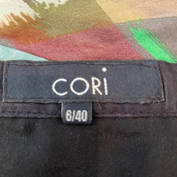 Cori 100% Silk Skirt Black with Bright Woven Silk Strips W Ruffle - Picture 14 of 16